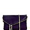 Handhold Flap Double Zipper Clutch