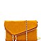 Handhold Flap Double Zipper Clutch