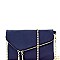 Handhold Flap Double Zipper Clutch