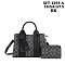 2-IN-1 Oval Print Multi-Compartment Tote / Satchel W Wallet Set