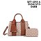 2-IN-1 Oval Print Multi-Compartment Tote / Satchel W Wallet Set