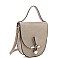 TRENDY PLAIN HANDLE CURVED CROSSBODY BAG