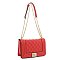 Structured Quilted Flap Crossbody Shoulder Bag
