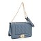 Structured Quilted Flap Crossbody Shoulder Bag