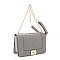 Structured Quilted Flap Crossbody Shoulder Bag