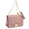 Structured Quilted Flap Crossbody Shoulder Bag
