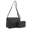 black Quilted Shoulder Bag / Crossbody Set