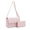 2 -in-1 Quilted Shoulder Bag / Crossbody Set + Wallet