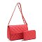 2 -in-1 Quilted Shoulder Bag / Crossbody Set + Wallet