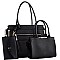 FRONT ZIPPER TASSEL ACCENT TOTE & SATCHEL SET