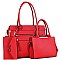 FRONT ZIPPER TASSEL ACCENT TOTE & SATCHEL SET