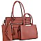 FRONT ZIPPER TASSEL ACCENT TOTE & SATCHEL SET