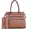 FRONT ZIPPER TASSEL ACCENT TOTE & SATCHEL SET