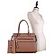 FRONT ZIPPER TASSEL ACCENT TOTE & SATCHEL SET