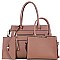 FRONT ZIPPER TASSEL ACCENT TOTE & SATCHEL SET