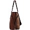 2 in 1 Two-Tone Classic Shopper Tote Wristlet Value SET