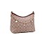 2-IN-1 Oval Pattern Shoulder Tote Bag w Wallet Set