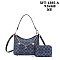 2-IN-1 Oval Pattern Shoulder Tote Bag w Wallet Set