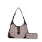2-in-1 Oval Design Shoulder Bag Wallet Set