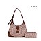 2-in-1 Oval Design Shoulder Bag Wallet Set
