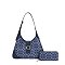 2-in-1 Oval Design Shoulder Bag Wallet Set