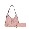 2-in-1 Oval Design Shoulder Bag Wallet Set