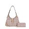 2-in-1 Oval Design Shoulder Bag Wallet Set