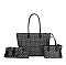 4-in-1 Oval Monogram Large Size Tote Handbag Wallet Set