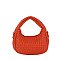 Woven Mini Hobo Shoulder Bag