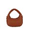 Woven Mini Hobo Shoulder Bag