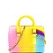 Small 2-Way Rainbow Jelly Boston Satchel Shoulder Bag