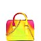 Small 2-Way Rainbow Jelly Boston Satchel Shoulder Bag