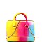 Small 2-Way Rainbow Jelly Boston Satchel Shoulder Bag