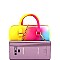 Small 2-Way Rainbow Jelly Boston Satchel Shoulder Bag