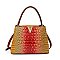 Crocodile Tie-dyed Satchel Gold V Accent