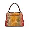 Crocodile Tie-dyed Satchel Gold V Accent