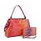 2- In1 Tie-Dye Croc -V- Emblem Bucket - Shoulder Handbag with Wallet