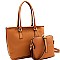 Fashionable Whipstitched Laser-Cut 2 in 1 Tote Messenger Value SET MH-AS3220