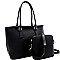 Fashionable Whipstitched Laser-Cut 2 in 1 Tote Messenger Value SET MH-AS3220