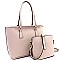 Fashionable Whipstitched Laser-Cut 2 in 1 Tote Messenger Value SET MH-AS3220