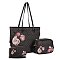 3-in-1 Oval ROSE GLAM Monogram Handbag / Crossbody Wallet Set
