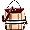 Plaid Checker 2 in 1 Convertible Backpack Satchel MH-BL1045S