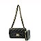 Quilted Turn-Lock Small Shoulder Bag With Wallet