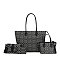 4-in-1 Oval Monogram Large Size Tote Handbag Wallet Set