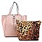 Fashion Buckle Flap Leopard 2-in-1 Satchel