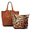Fashion Buckle Flap Leopard 2-in-1 Satchel