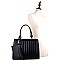 Trendy Vertical Quilted 2 in 1 Structured Satchel SET MH-BS3233