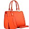 Trendy Vertical Quilted 2 in 1 Structured Satchel SET MH-BS3233