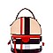 CH-BT2671 Checker Plaid Print Medium Convertible Backpack Satchel