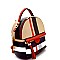 CH-BT2671 Checker Plaid Print Medium Convertible Backpack Satchel